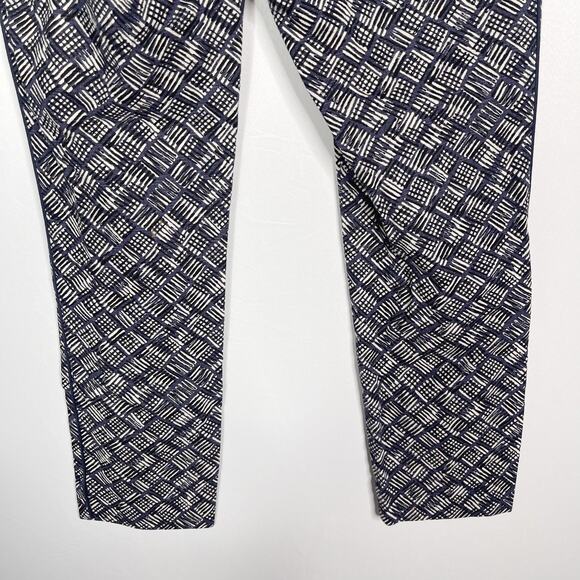 Anthropologie Cartonnier 6 Blue Charlie Trouser Pants Geometric Block Stripe - Picture 8 of 11